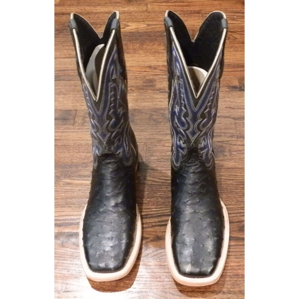 Resistol Black Full Quill Ostrich Boots Men's Size 12 D